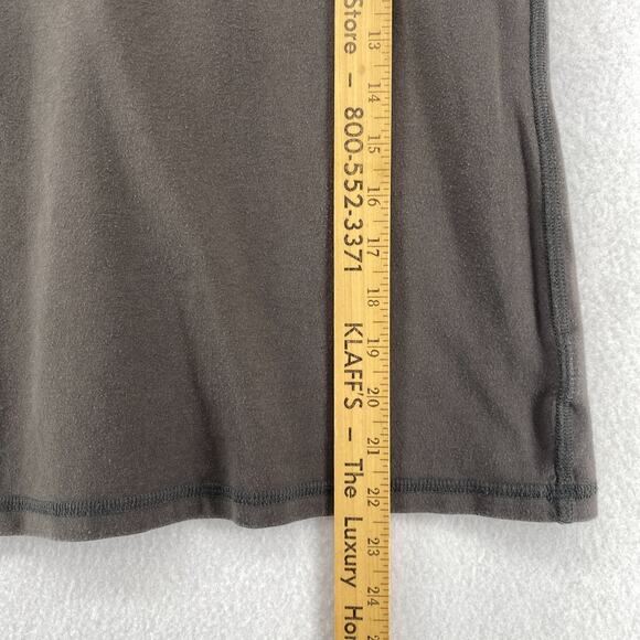 EILEEN FISHER Top PM Petite Stretch Cotton Jersey Short Sleeve Taupe Gray USA - Picture 10 of 11